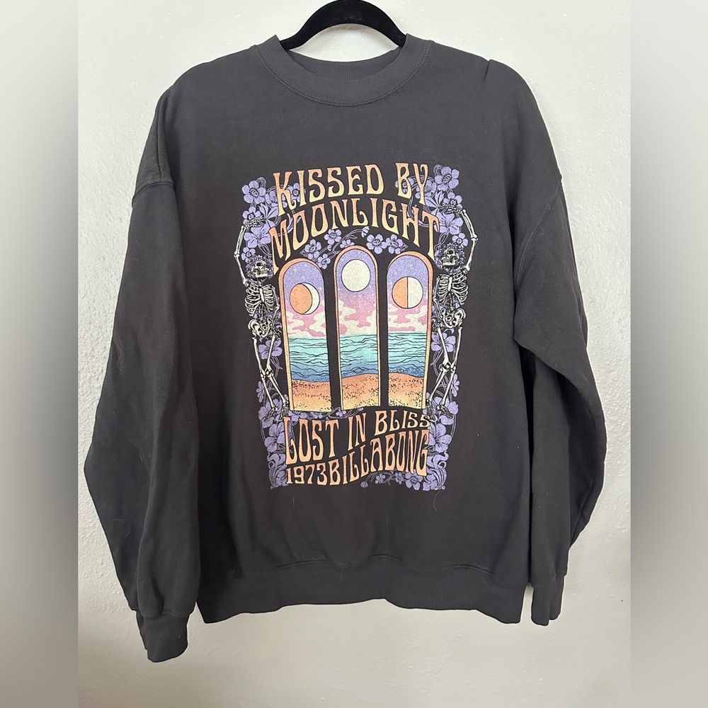 Billabong Ride In Oversized Crew Neck Fleece Sweatshirt Pullover Small